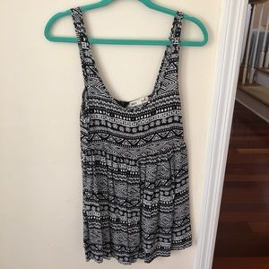 Women’s Black and White Tribal Print Tank Top Romper | So Rad Brand